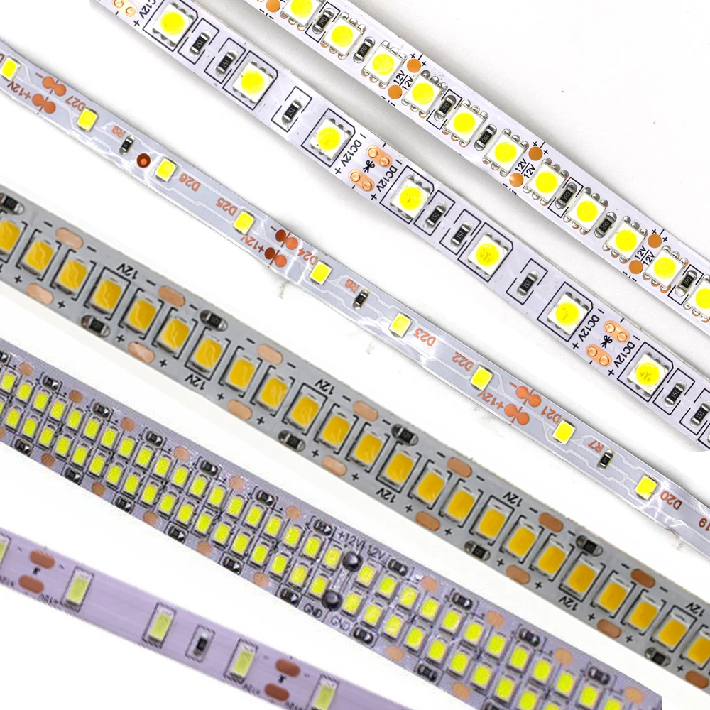 5m Светодиодные ленты светильник SMD 3014 4014 2835 5630 5050 AC/DC 12V гибкие полосы света 60