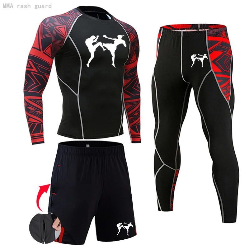 

Men's Winter Sports suits Thermal Set Compression Sports underwear Gyms Workout MMA rashgarda 1-3 piece Tracksuit jogging suits