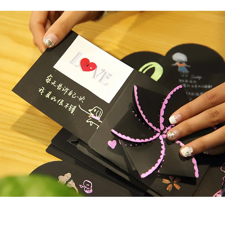 DIY Взрывная Подарочная коробка Suprise Love Подарочная коробка для дня рождения Свадебные украшения бумажная коробка скрапбук юбилей фотоальбом