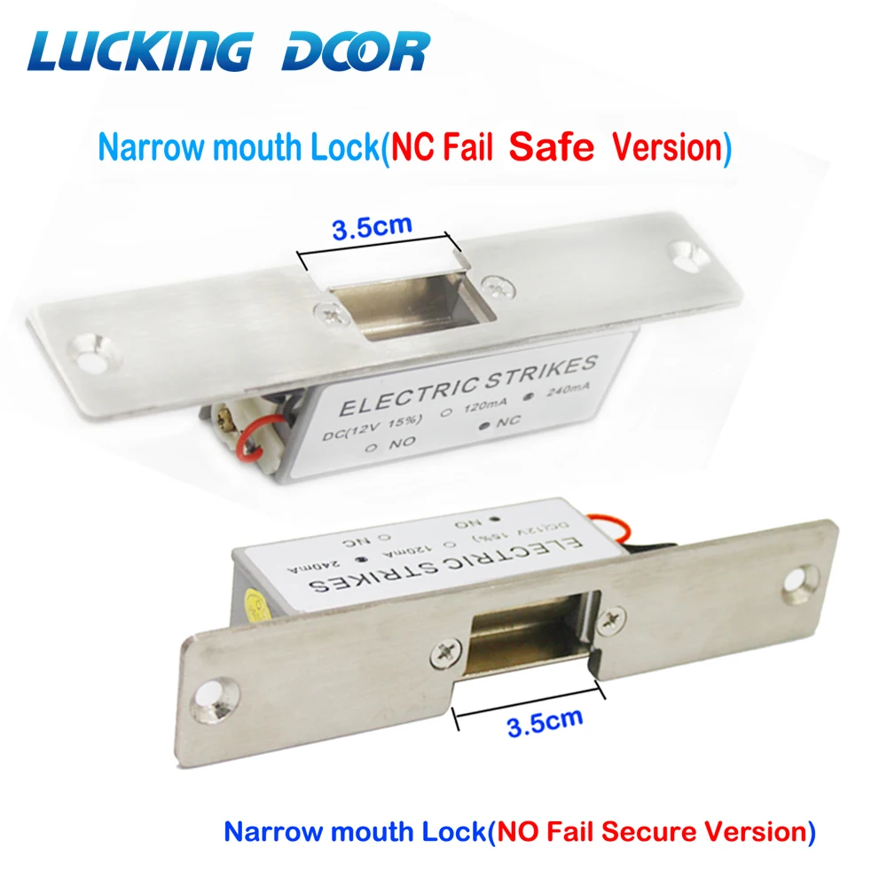 

Narrow Wide Type Electric Door Lock Wood Metal Door NO NC Mode Fail Secure Fail Safe DC 12V Access control Electric Strike Lock