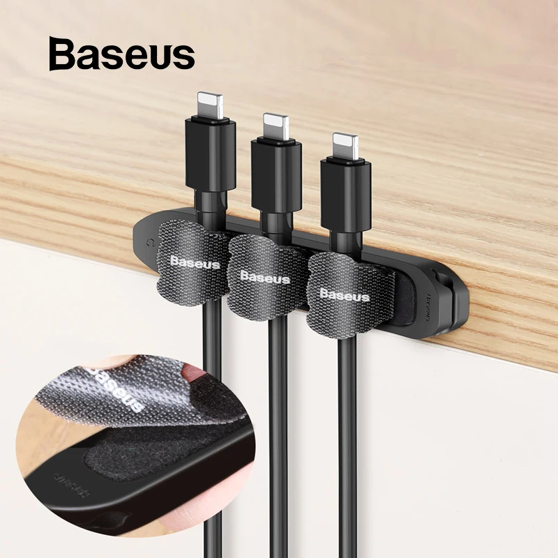 

Baseus Cable Organizer Flexible Cable Management Clip Cable Holder For Mouse Earphone Wire Cable Winder Protector Wire Organizer