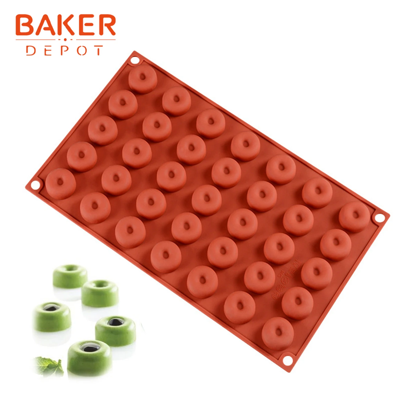 BAKER DEPOT mini donut Silicone mold for candy Chocolate dome biscuit Gummy mould ice cube tray Cake Decoration Tool | Дом и сад