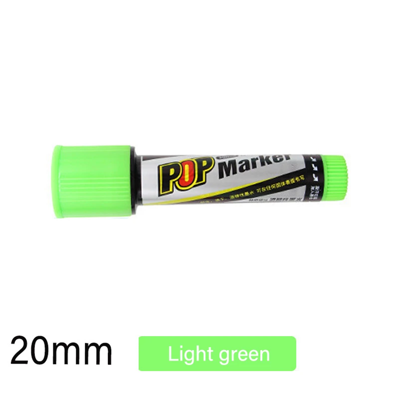 12 цветов маркер ручка постер художественная рекламная ручка цветная краска спиртовое волокно наконечник поп-графическая эскизная ручка 20 мм 30 мм товары для рукоделия - Цвет: 20mm Light green