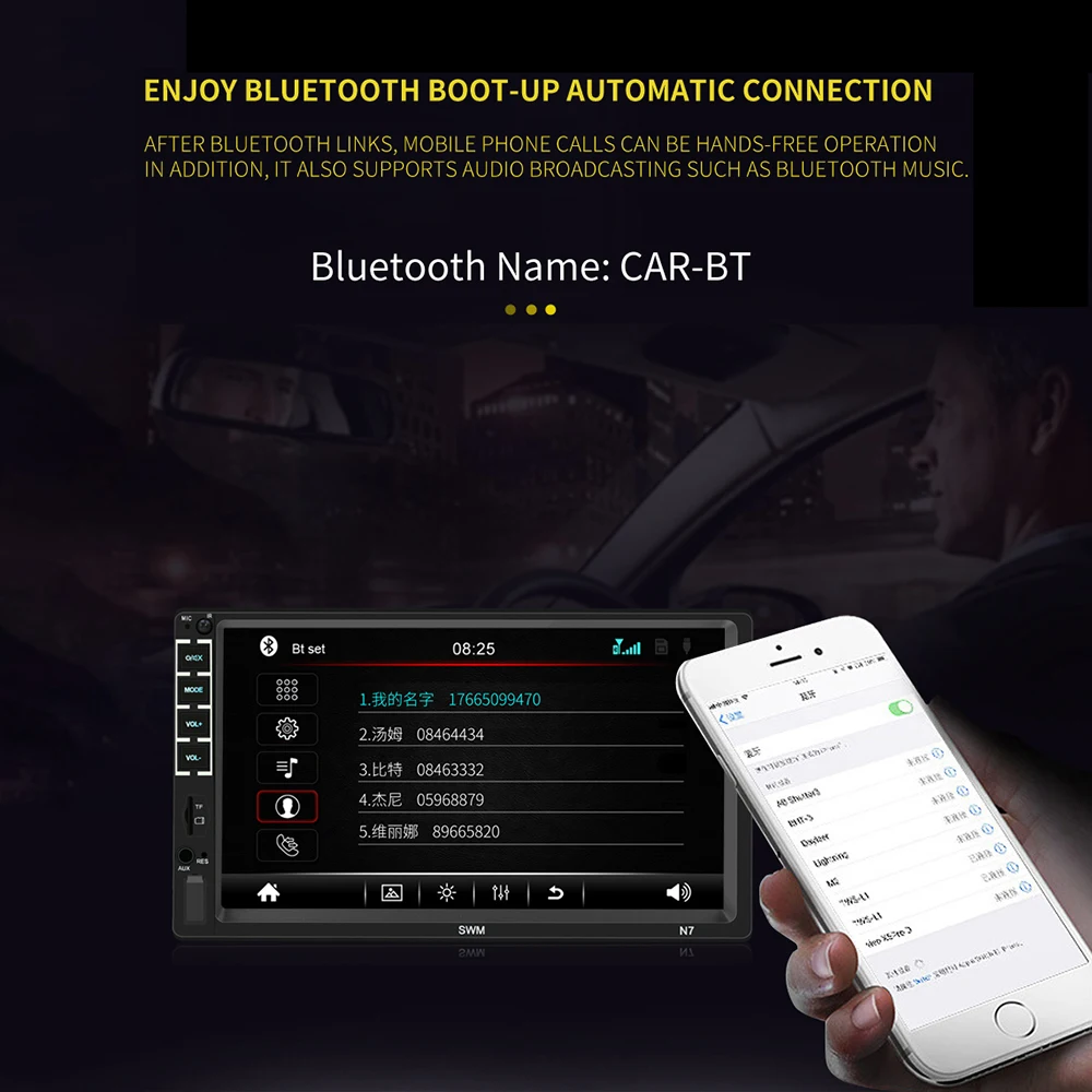 Двойной 2DIN " Android автомобильный стерео gps Navi MP5 плеер Bluetooth wifi FM радио Прямая поставка