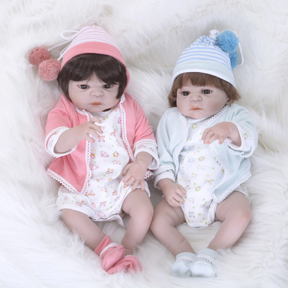 2" Полный силиконовый корпус виниловая Реалистичная Bebe Reborn Baby Doll 55 см Лидер продаж куклы прекрасный Playmate детский подарок на Рождество