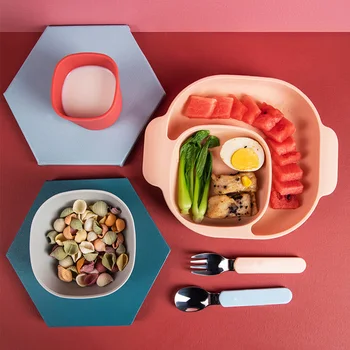 

Silicone Bowl Plates for Babies Kids Toddlers Safe Baby Plate Baby Food Supplement Bowl JS22