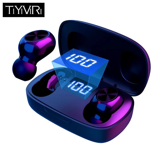US $9.49 TWS Bluetooth Earphone With Microphone LED Display Wireless Bluetooth Earbuds Earphones Waterproof 