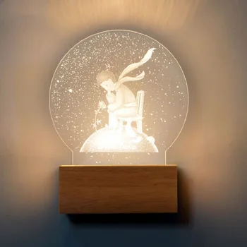 

3D Acrylic Wall Lamp for Children's Room Galaxies Moon Night Light Bedside Aisle Corridor Little Prince Modeling Lamp Sconce