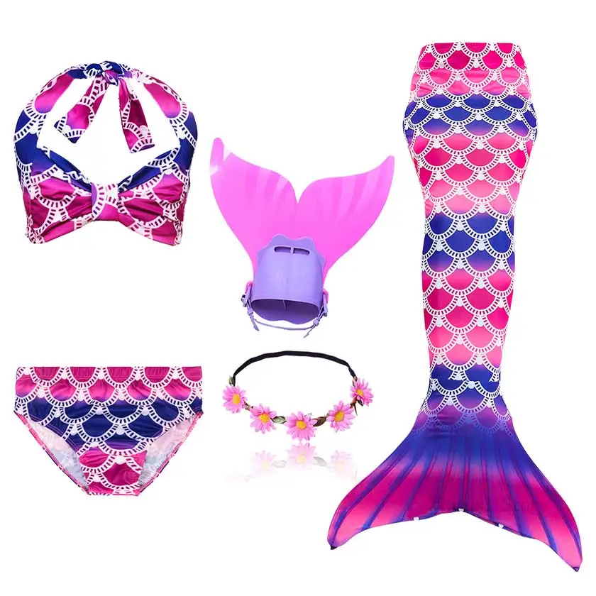 New Arrival Mermaid Tails with Garland or with Monofin Flipper Bathing Suit for Swimming Swimsuit Ariel Mermaid Cosplay Costume