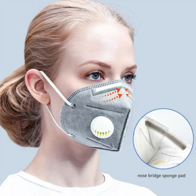 

10pcs Reusable KN95 FFP2 Mask-Valved Mask N95 Protection Face Mask Anti-Dust Saliva Filtered Mouth Respirator Mouth-muffle Unise