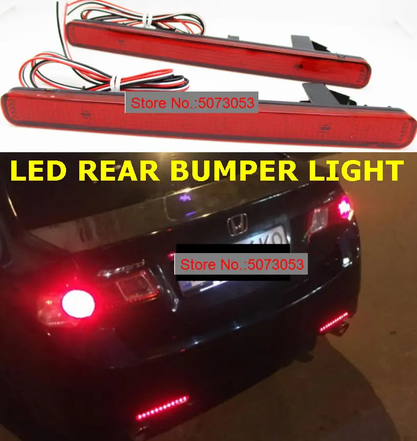 

1Pair LED Rear Bumper Reflector Light Tail Stop Brake rear fog Light lamp for Acura TSX Sedan 09-14 Honda Accord MK VIII 08-15