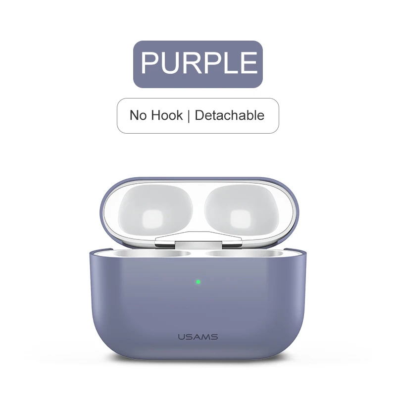 Силиконовый чехол для Airpods Pro, чехол, беспроводной Bluetooth для apple airpods pro, чехол, чехол для наушников, чехол для Air Pods pro 3, Fundas - Цвет: Purple No Hook