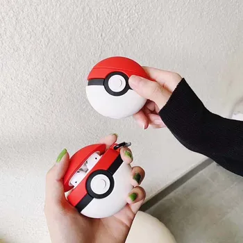 

Ball Style Cartoon Case For airpods 1 2 Cover Wireless Bluetooh ear phone charge airpod Case Carabiner Soft Silicone Cover