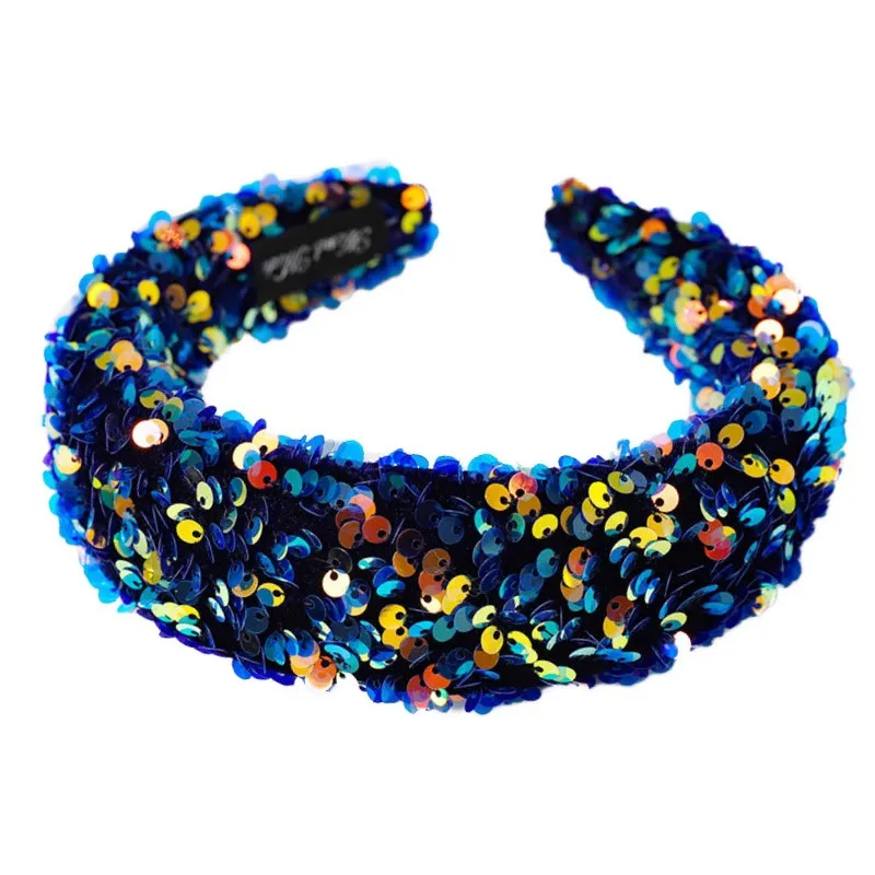 

Fioday New Sequins Thick Velvet Headbands for Womens 7cms Wide Hairbands for Girls Bezel Hoops Hair Accessories Drop Shipping