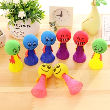 

10Pcs Bounce Ball Toys Gifts Expressions Squeeze Hip Hop Jumping Doll With Light Educational Game Antistress Children's Toy
