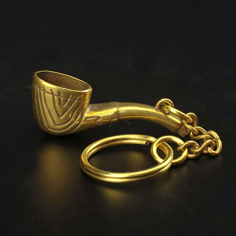 Brass Tobacco Pipe Key Chains Pendants  (9)