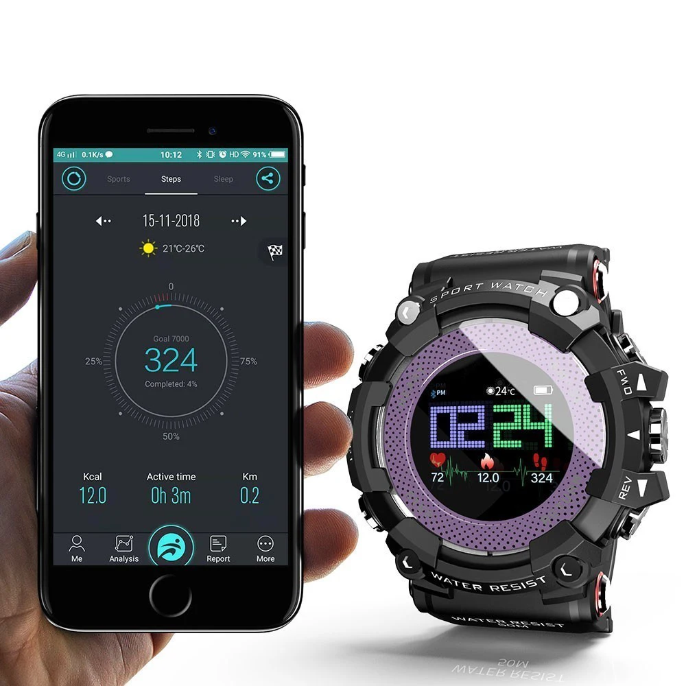

New MX16 Color Screen Sport Smart Watch 50 ATM Waterproof Men Heart Rate Monitoring Long Time Standby Smartwatch Men Android IOS