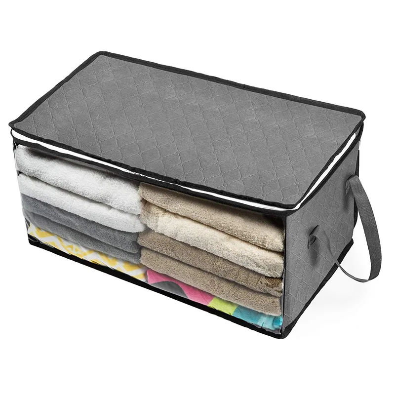 Новая стеганая коробка для хранения одежды, органайзер для одежды, нетканые коробки, корзина для пуховых одеял, отделка, мешок для пыли, моющийся чемодан, складной - Цвет: B