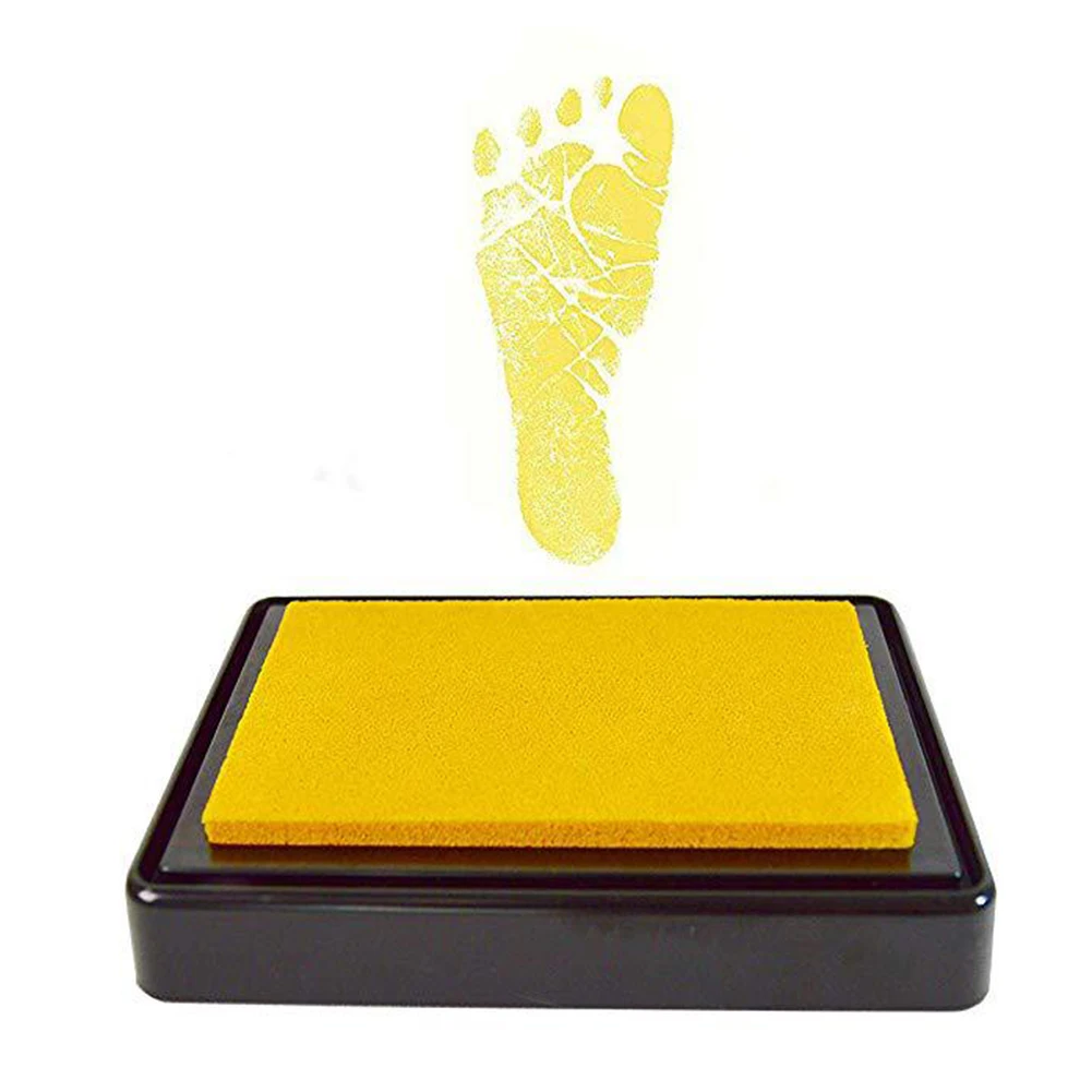 Картина фото подарки на день рождения отпечаток с бумажной чернильной подложкой сувенир новорожденный Keepsakes Handprint Baby Shower Box печать - Цвет: Yellow