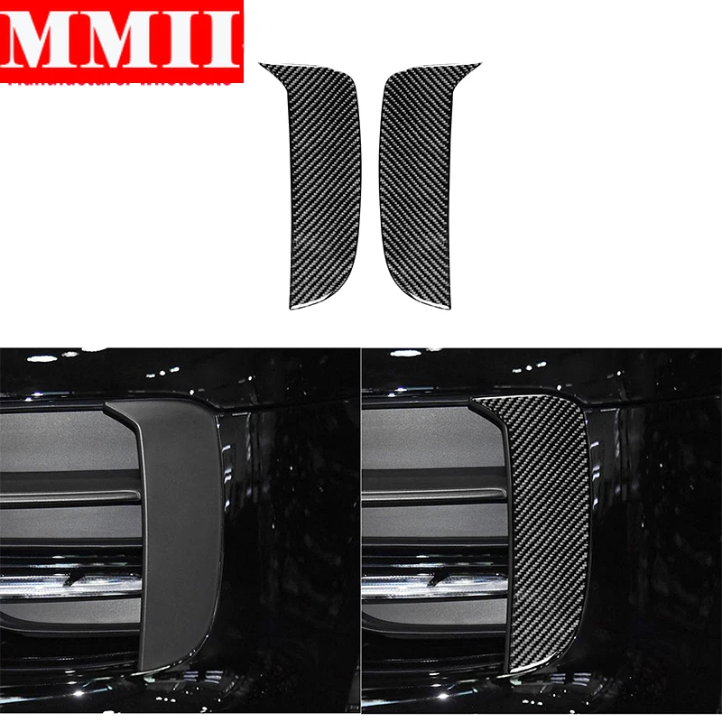 

For Porsche Macan 2018 2019 2020 2021 Carbon Fiber Fog Lights Decoration Cover Trim Sticker Decal Strip Car Interior Accessories