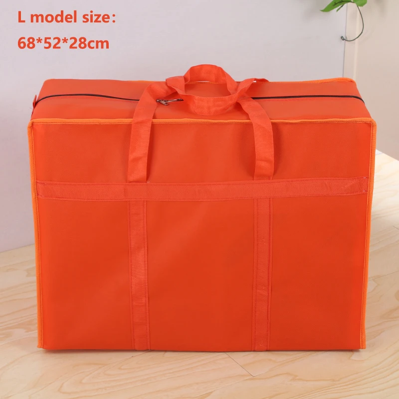 Очень большая дорожная сумка, переносная сумка, ткань Оксфорд, сумка для упаковки багажа, водонепроницаемая, 30л 100л 130л, толстая Нетканая сумка - Цвет: Orange L