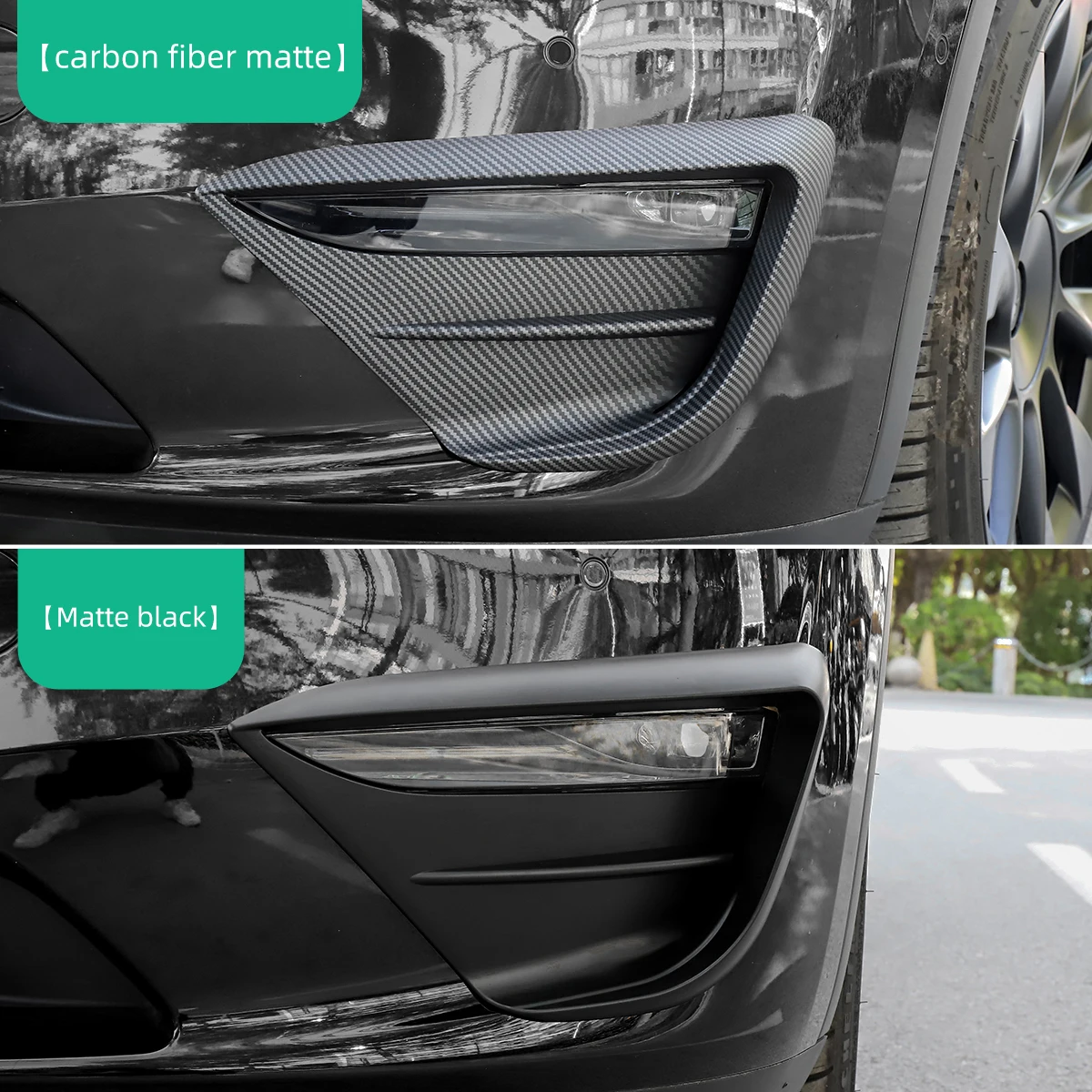 Pour Tesla 2016-2023 Modèle 3 Modèle Y Voiture Avant Brouillard Phare  Spoiler Vent Couteau Carbone Housse de protection Décoration Sticker  Accessoires