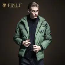 Топ Мода Sobretudo Pinli Новая зимняя мужская короткая куртка на белом утином пуху с капюшоном B194108805