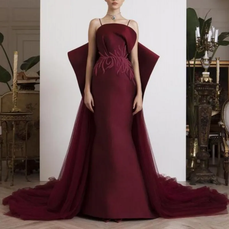 Вечернее платье со съемной юбкой robe de soiree abiye Аппликация Вечерние платья abendkleider длинное официальное платье спагетти