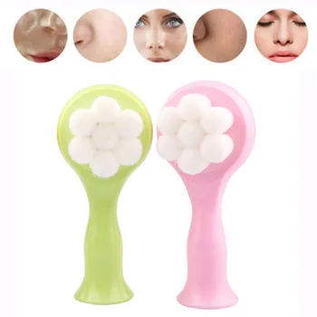 

2020 3D Face Cleaning Vibration Massage Face Washing Product Skin Care Tool Portable Size Silicone Facial Cleanser Brush