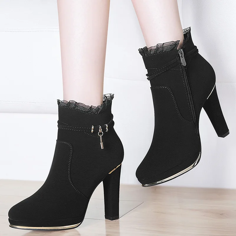 

Gucci Tianlun Chunky-Heel Short Boots High-heeled Shoes 2019 Autumn New Style Korean-style Ankle Boots Versatile Women's Singles