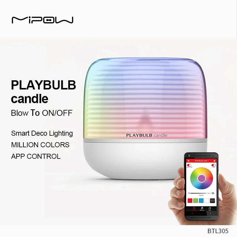 MIPOW игровая смарт-свеча с дистанционным управлением подсвечником таймером RGB