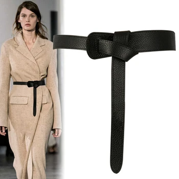 

summer dress Belt Lady's Slender Waist Belt without metal buckle Women's Strap Genuine Leather fashion knit belt