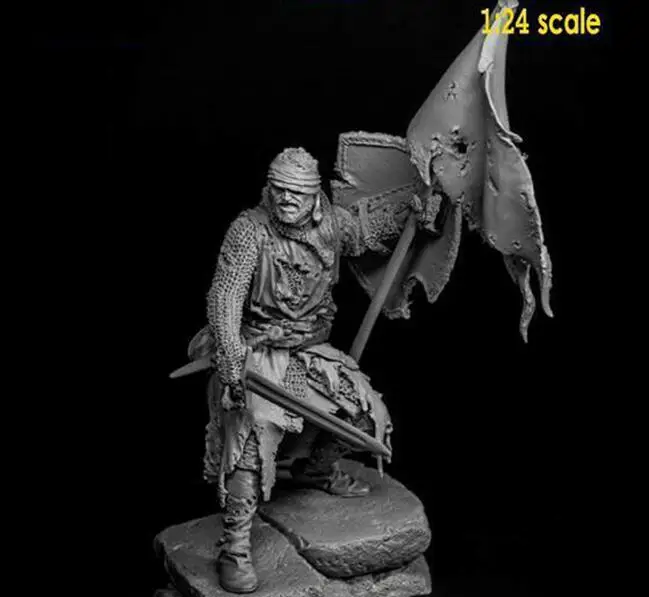 

New Unassembled 1/24 75mm ancient warrior with big base Resin Figure Unpainted Model Kit