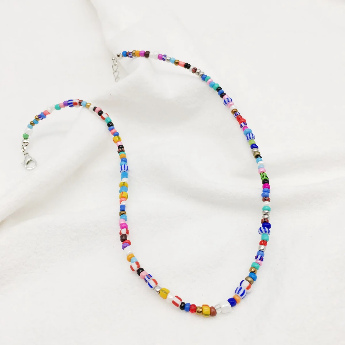 2021 Rainbow Women Short Necklace Fashion Handmade Multicolor Beads Bohemia Women Delicate Choker Jewelry Best Friend Gift - Image 2