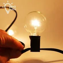 Цепная лампа 25 футов цепная гирлянда с 25 лампами и 3 сменными лампочками, подвесные винтажные вечерние светильники