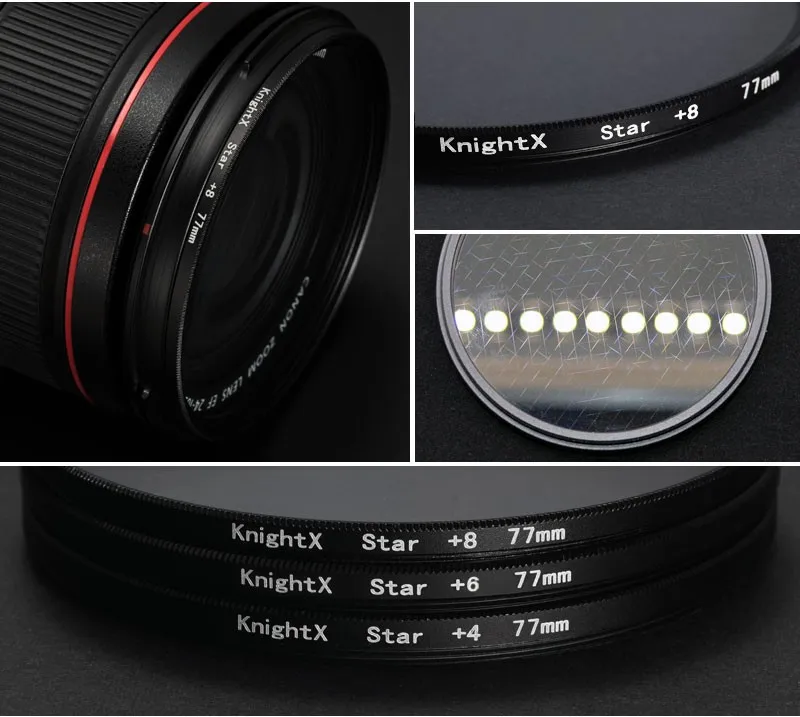 KnightX 24 цветной фильтр UV ND Star для nikon canon 49 мм 52 мм 55 мм 58 мм 62 мм 67 мм 72 мм 77 мм canon go pro d5300 600d d3200 d5100