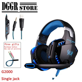 

Kotion EACH G2000 Gaming Headset Stereo Deep Bass Headphones with Mic LED Light 3.5mm AUX PC Headset Earphone Headband