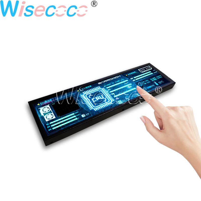 Hyte Y60 12.6 Inch IPS Long Strip Bar LCD Display 1920*515 Resistive Touch  Screen EDP Controller Board Host AIDA64 Wisecoco - AliExpress