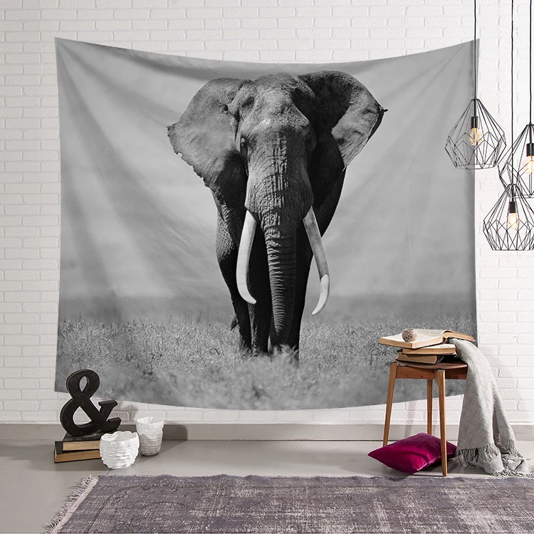 Elephant Tapestry Wall Hanging Wall Tapestry Blanket Farmhouse Decor Polyester Llama Printed Window Tapestry