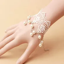 Элегантные свадебные цветочные перчатки для женщин свадебный кружевной браслет с жемчугом женский невесты ретро браслет модные свадебные перчатки ST247