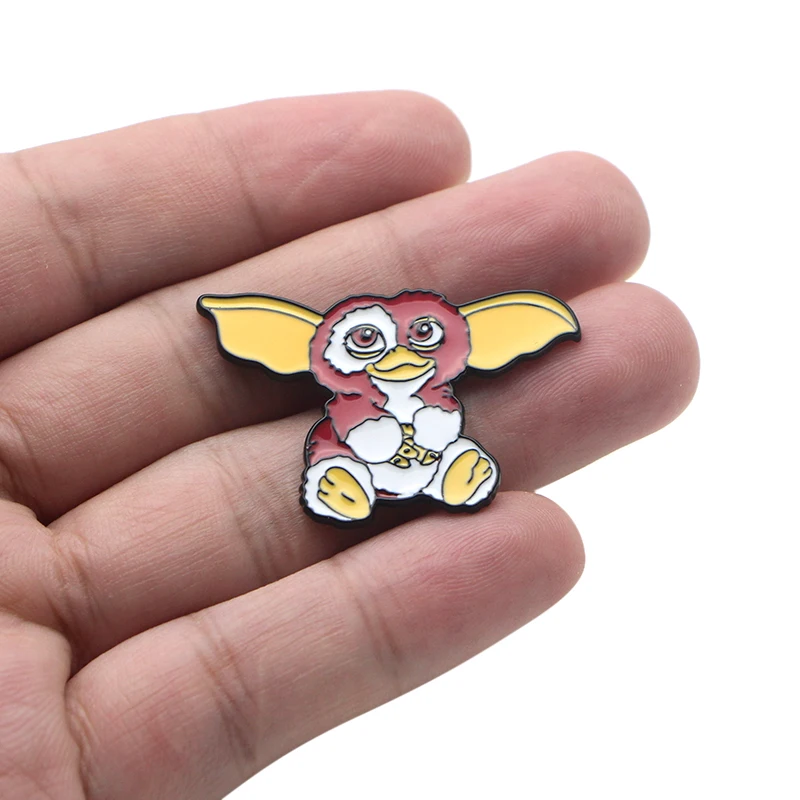 K617 милые Gremlins косплей мультфильм GIZMO металлическая Глянцевая булавки и броши для женщин мужчин нагрудные значки на рюкзак сумки шляпа значок 1 шт