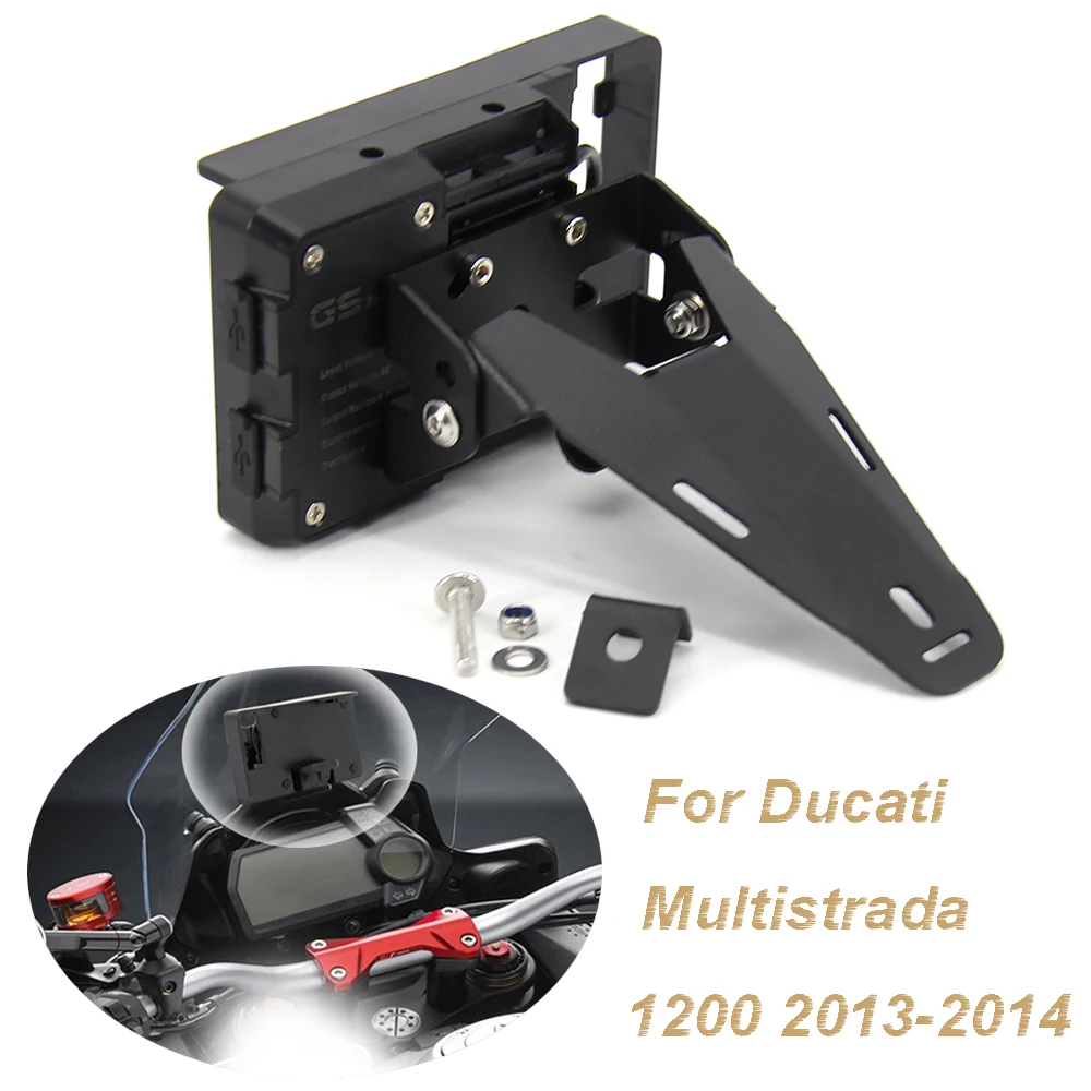 Per Ducati Multistrada 1200 Supporto Per Telefono Gps Per Moto Supporto Per Staffa Caricatore Usb Gps Moto 2013 2014 Multistrada 1200