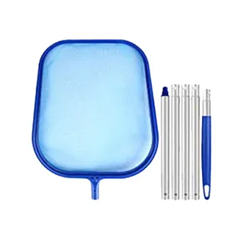 

Blue Pool Net Adjustable Leaf Rake Mesh Skimmer + 5pcs Section Pole For Koi Ponds Spa Swimming Pool Cleaning Leaves Debris Tools