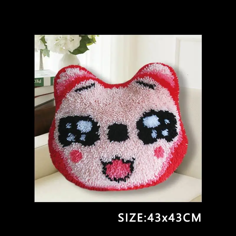 Smyrna Embroidery Carpet Knooppakket Cartoon Cushion Button Package Characters Klink Haak Kleed Bloemenb Borduurpakket Kussen - Цвет: ABZ263