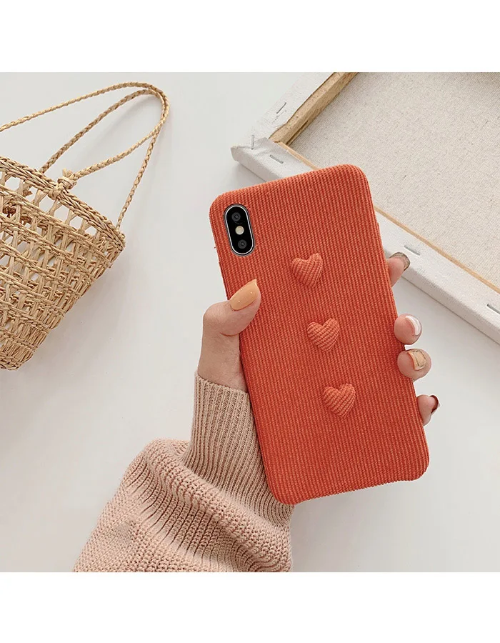 GlamPhoneCase вельвет трехмерный любовь чехол для iPhone X XS Max XR Мягкий силиконовый чехол для iPhone 7 8 6 6s PlusCase