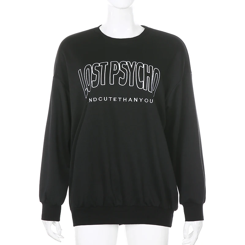 IAMSURE Streetwear Letter Print Long Sleeve Casual Loose Sweatshirt For Women Autumn Korean Fashion Oversize Female Pullover