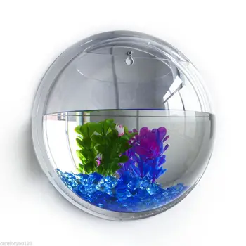 

15*15cm Glass Fish Tank Transparant Mini Wall Mounted Bowl Fish Tank Acrylic Durable Wide Hole Tank
