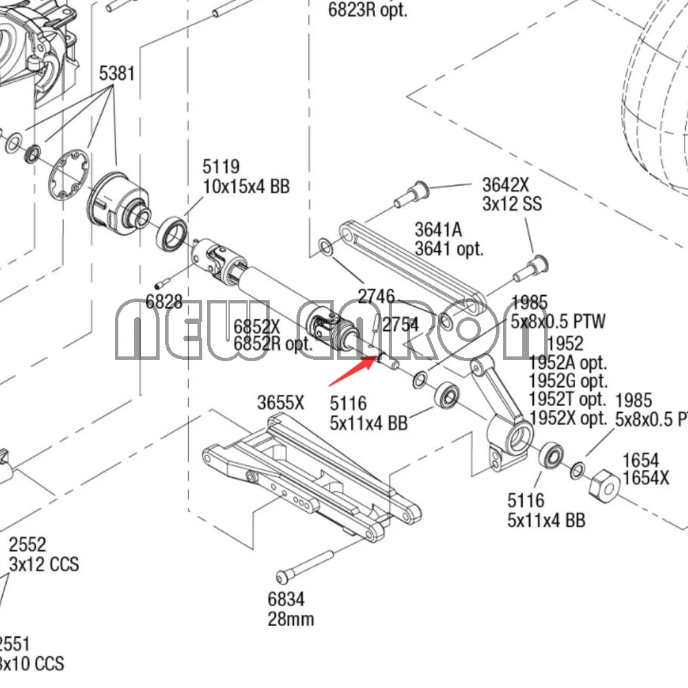 Новый алюминиевый передний/задний трансформатор ENRON 2/4P 6851X/6852X CVD ось для RC Traxxas 1/10