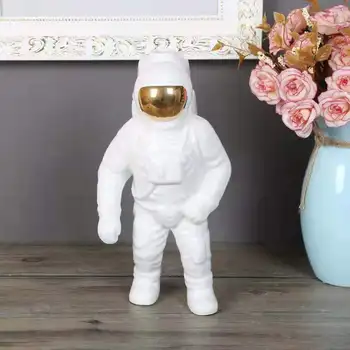 

Creative Space man rocket aircraft sculpture astronaut ornament model ceramic Statue cosmonaut statue shuttle home deco