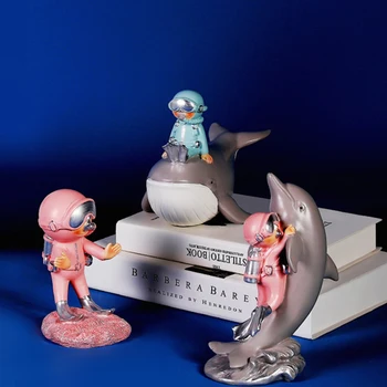 

Desktop Decor Nordic Lovely Diver Resin Ornament Modern Miniature Room Figurine Model Craft Statue Home Decoration Accessories